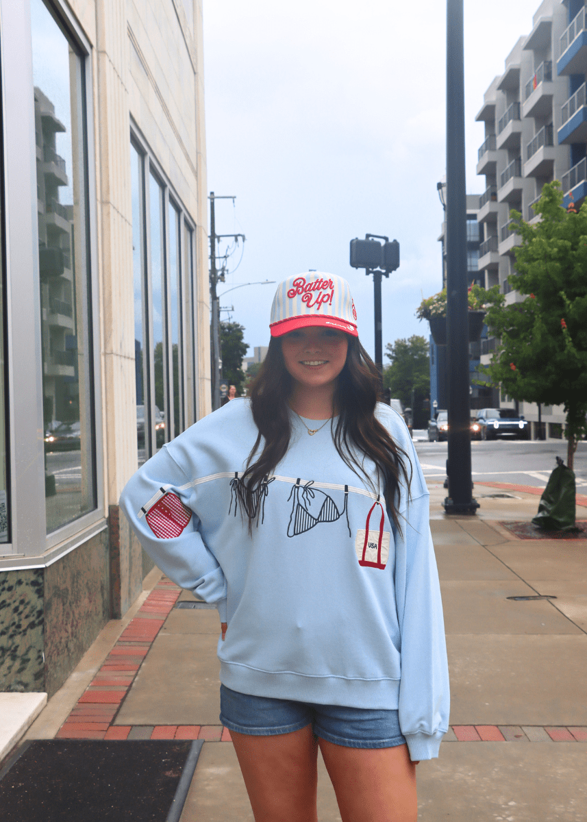 American Summer Clothesline Crewneck Sweatshirt - MerciGrace BoutiqueTop
