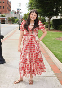 Americana Sweetheart Maxi Skirt - Red - MerciGrace Boutique