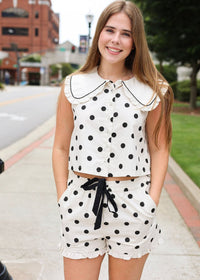 Andie Dot Shorts - Cream/Black - MerciGrace BoutiqueShorts
