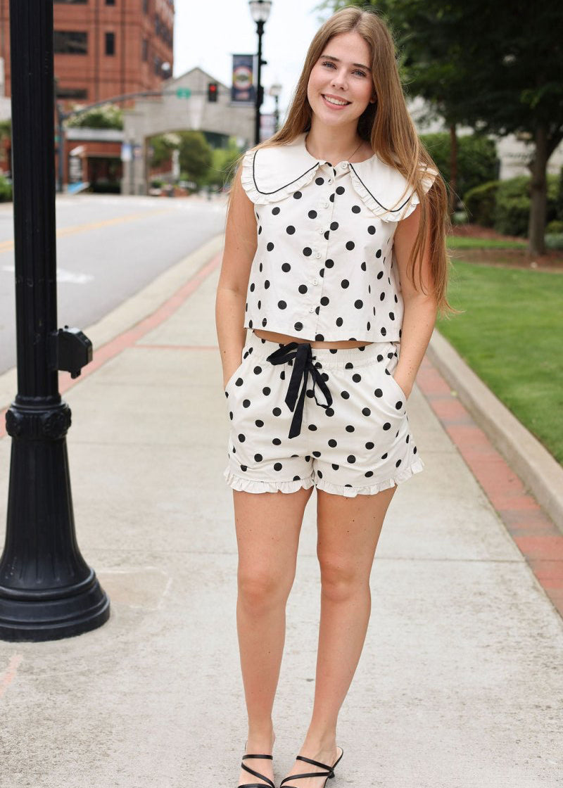 Andie Dot Shorts - Cream/Black