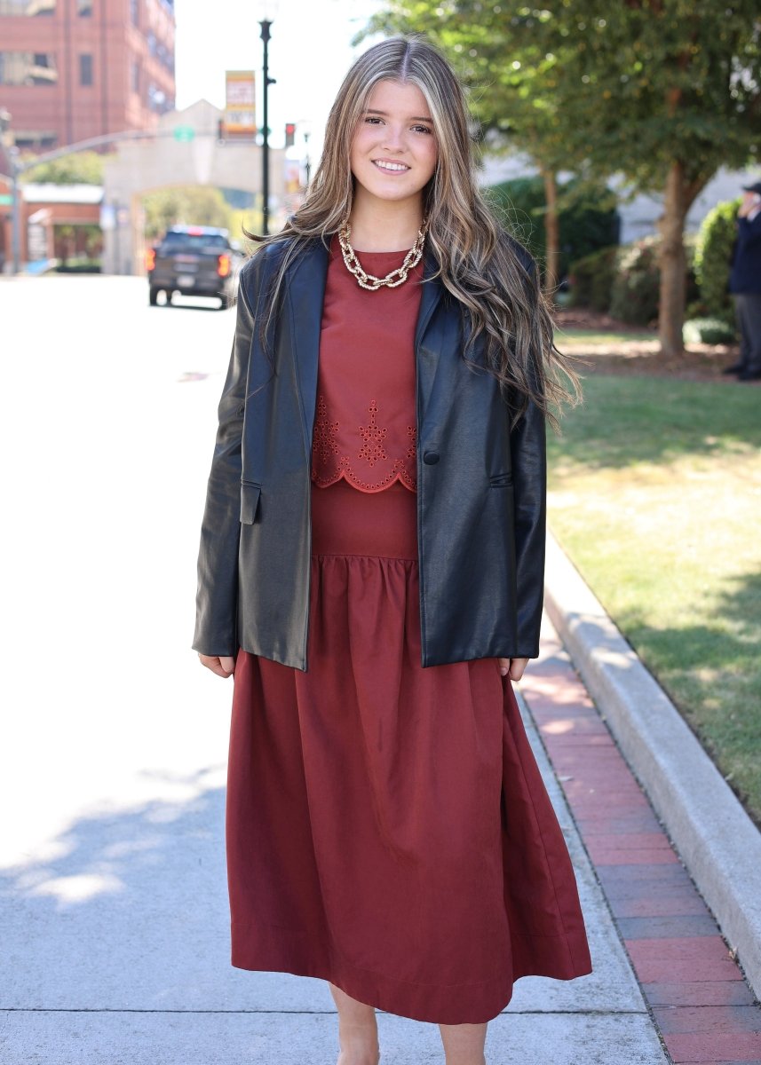 Autumn in Paris Midi Skirt - Rust - MerciGrace BoutiqueSkirt