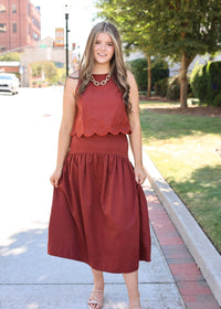 Autumn in Paris Top - Rust - MerciGrace BoutiqueTop