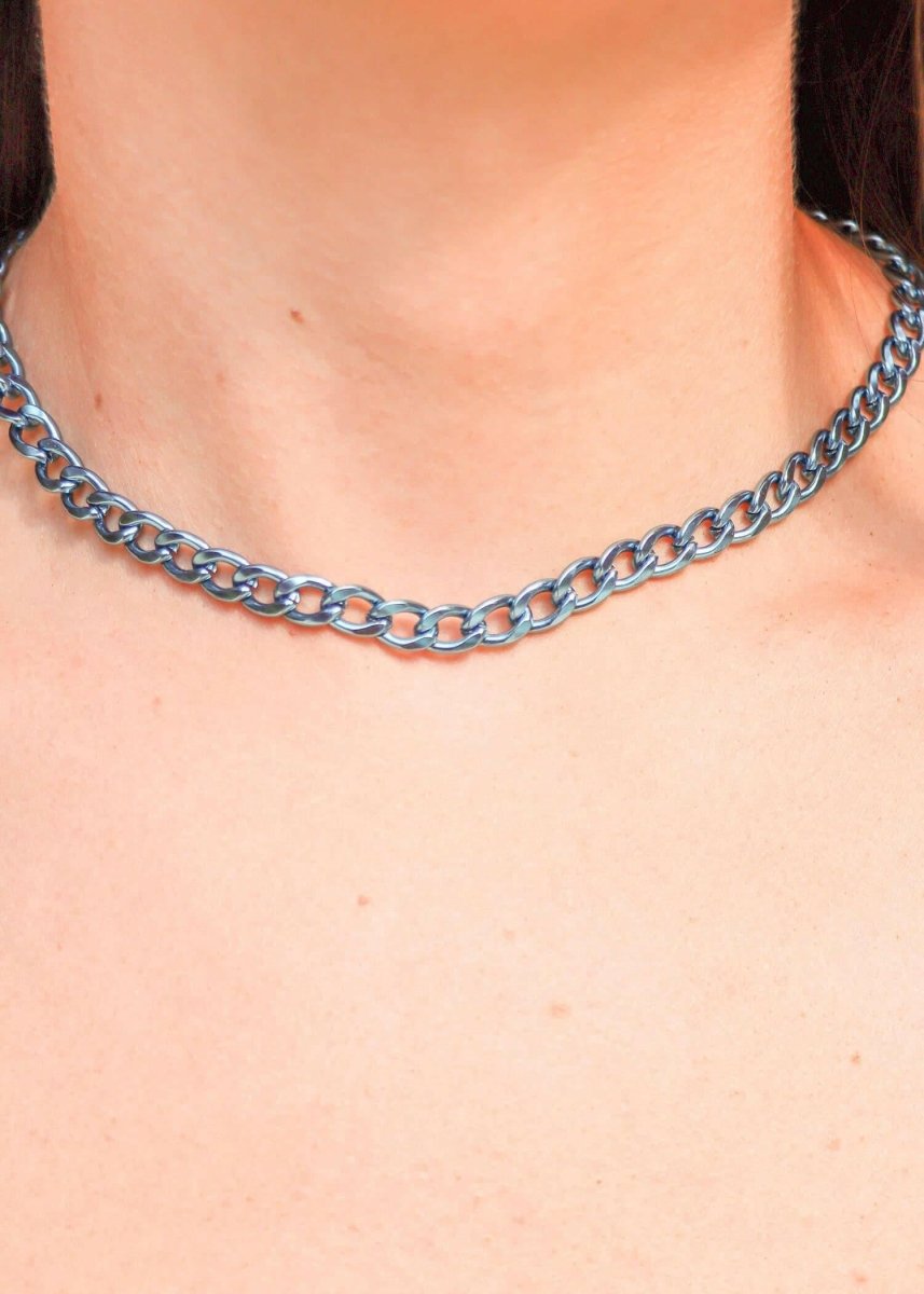Ayla Metallic Choker - Blue