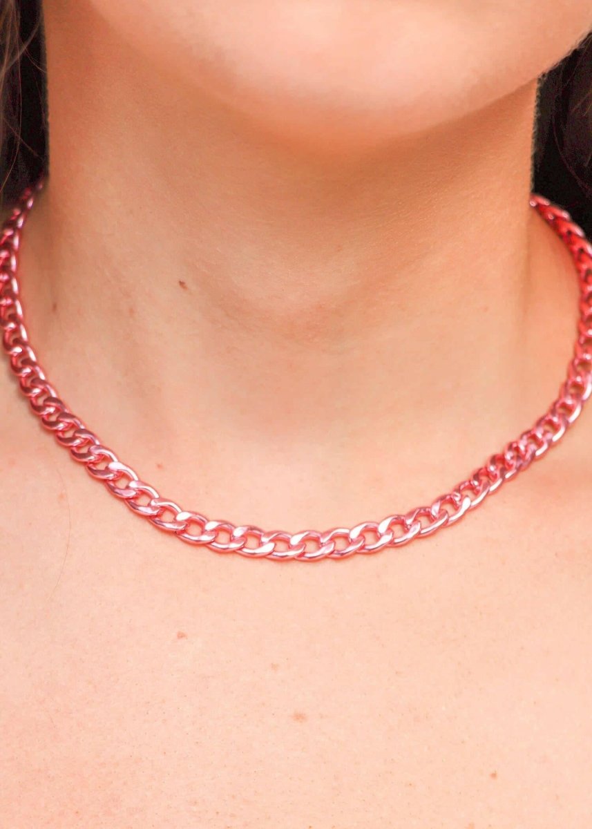 Ayla Metallic Choker - Light Pink
