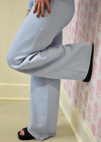 Baby Blue Mid - Rise Fold Detail Sweater Pants - MerciGrace BoutiquePants