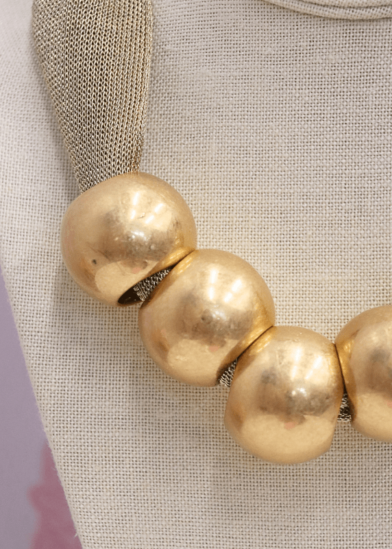 Bandana Mesh Fabric Necklace - Gold - MerciGrace BoutiqueNecklace