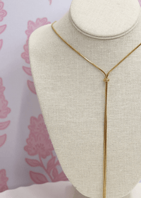 Bar End Long Chain Bolo Necklace - Gold - MerciGrace BoutiqueNecklace