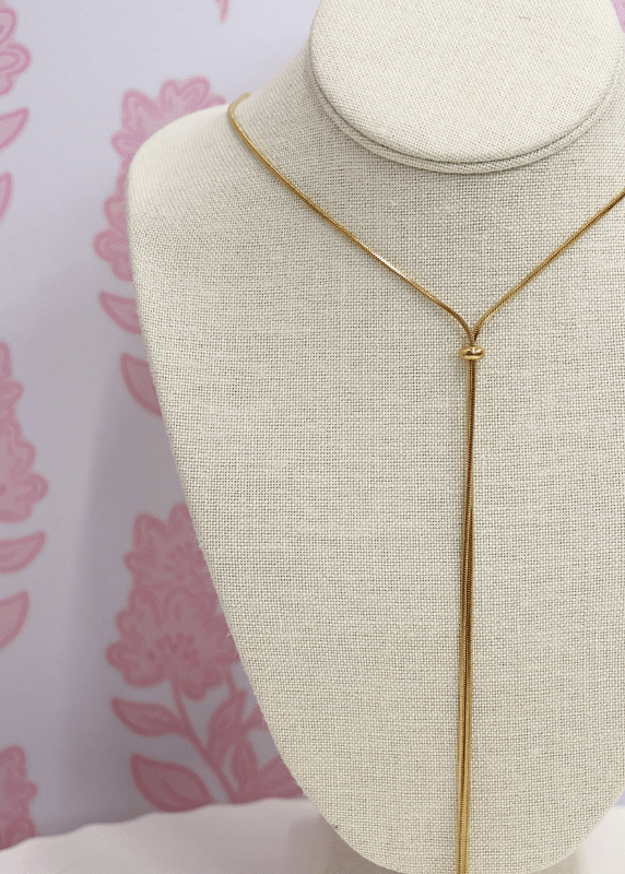 Bar End Long Chain Bolo Necklace - Gold - MerciGrace BoutiqueNecklace