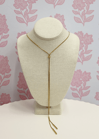 Bar End Long Chain Bolo Necklace - Gold - MerciGrace BoutiqueNecklace