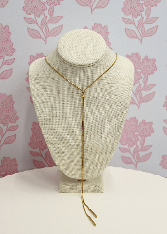 Bar End Long Chain Bolo Necklace - Gold - MerciGrace BoutiqueNecklace