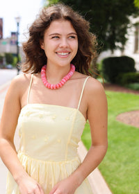 Beachglass Embroidered Mini Dress - Yellow - MerciGrace BoutiqueDress