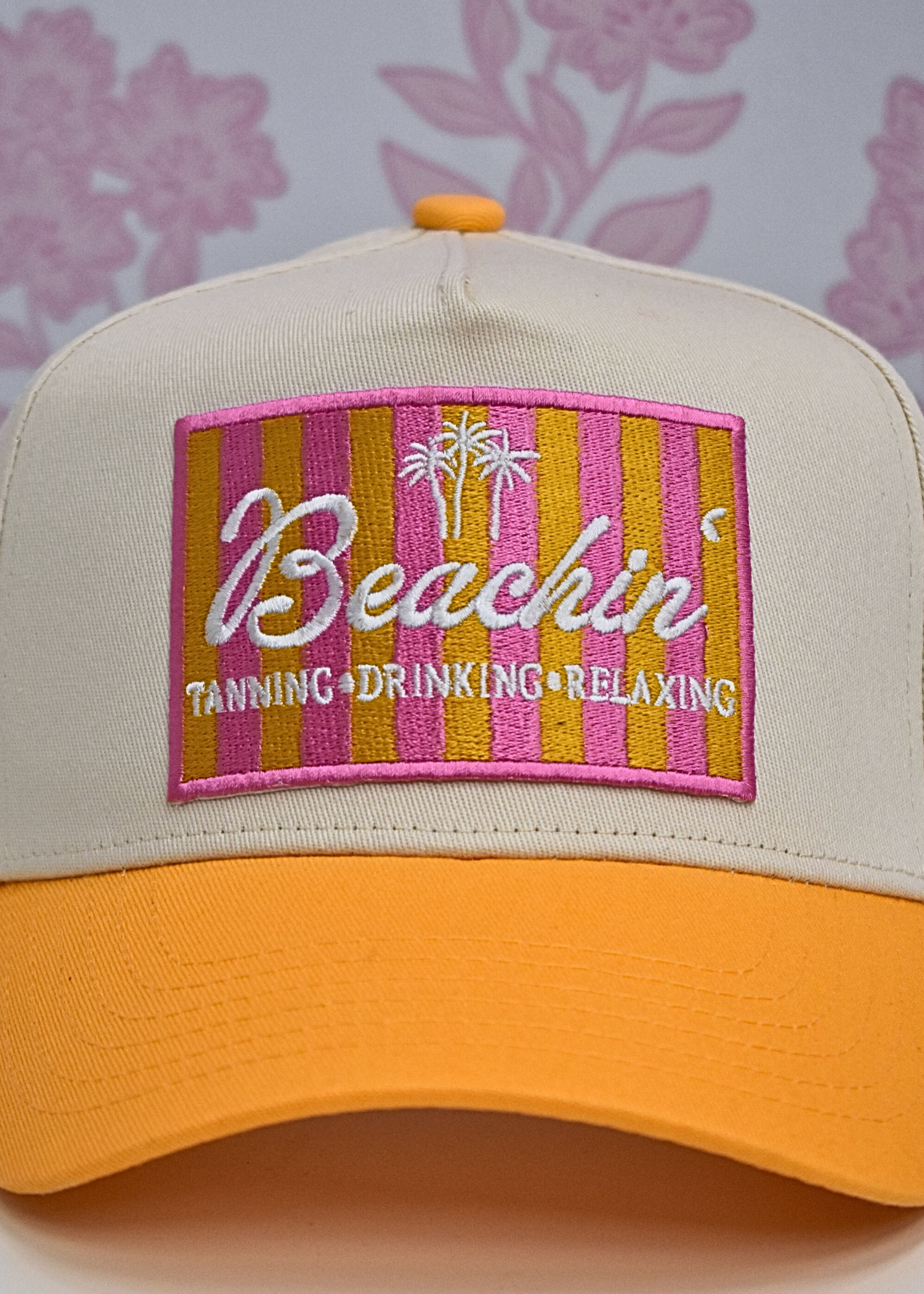 Classic vintage trucker hat with Beachin graphic