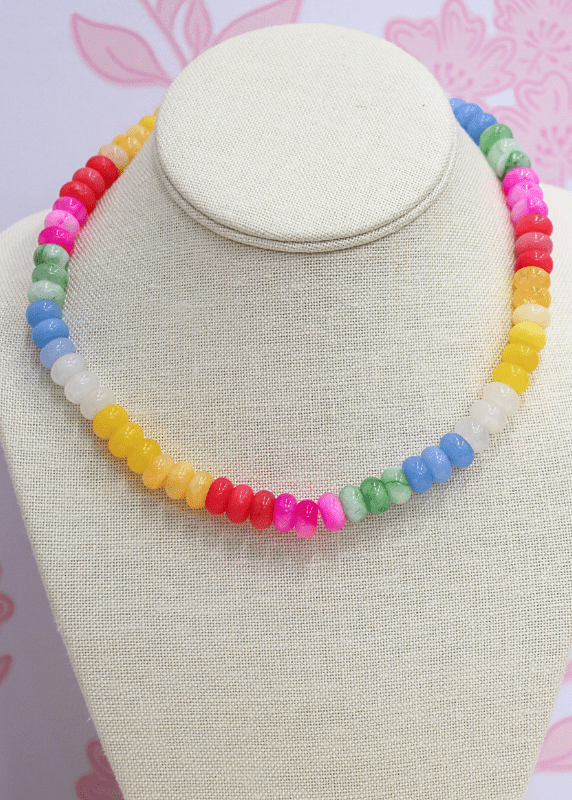 Beads Color Semi Stone Necklace - Lt. Multi
