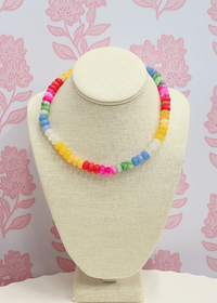 Beads Color Semi Stone Necklace - Lt. Multi - MerciGrace BoutiqueNecklace