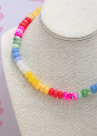 Beads Color Semi Stone Necklace - Lt. Multi - MerciGrace BoutiqueNecklace