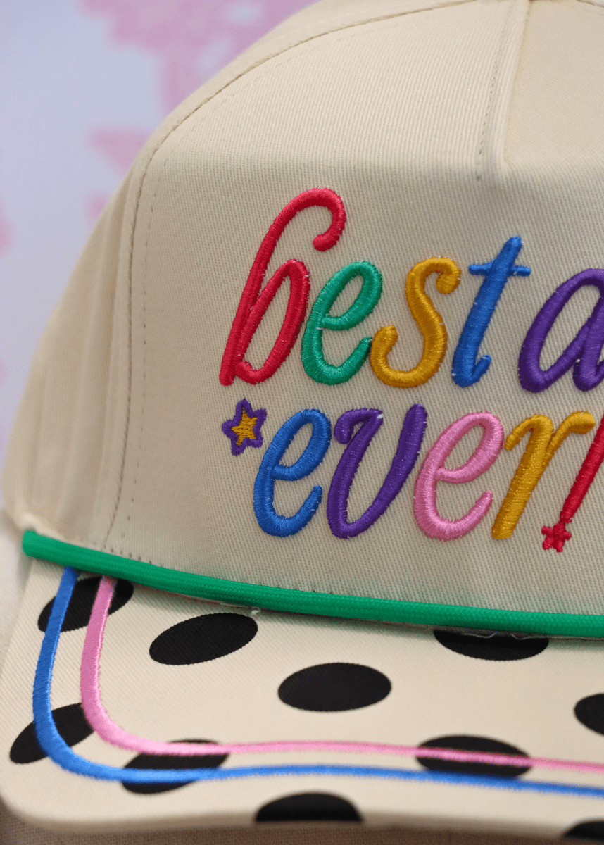 Best Day Ever Hat - Cream/Multi - MerciGrace BoutiqueHat
