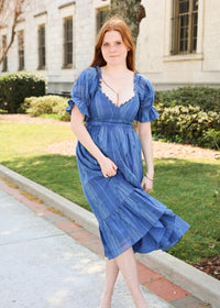 Betsey Midi Dress - Marine Blue - MerciGrace BoutiqueDress