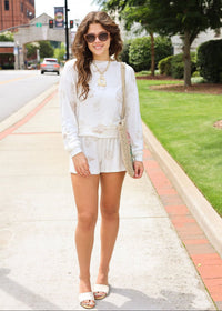 Bisous Shell Top - Vanilla Ice - MerciGrace BoutiqueLounge