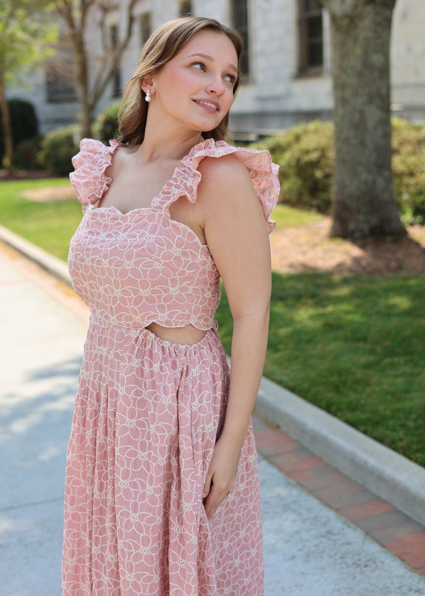 Blushing Petals Midi Dress - Blush - MerciGrace BoutiqueDress
