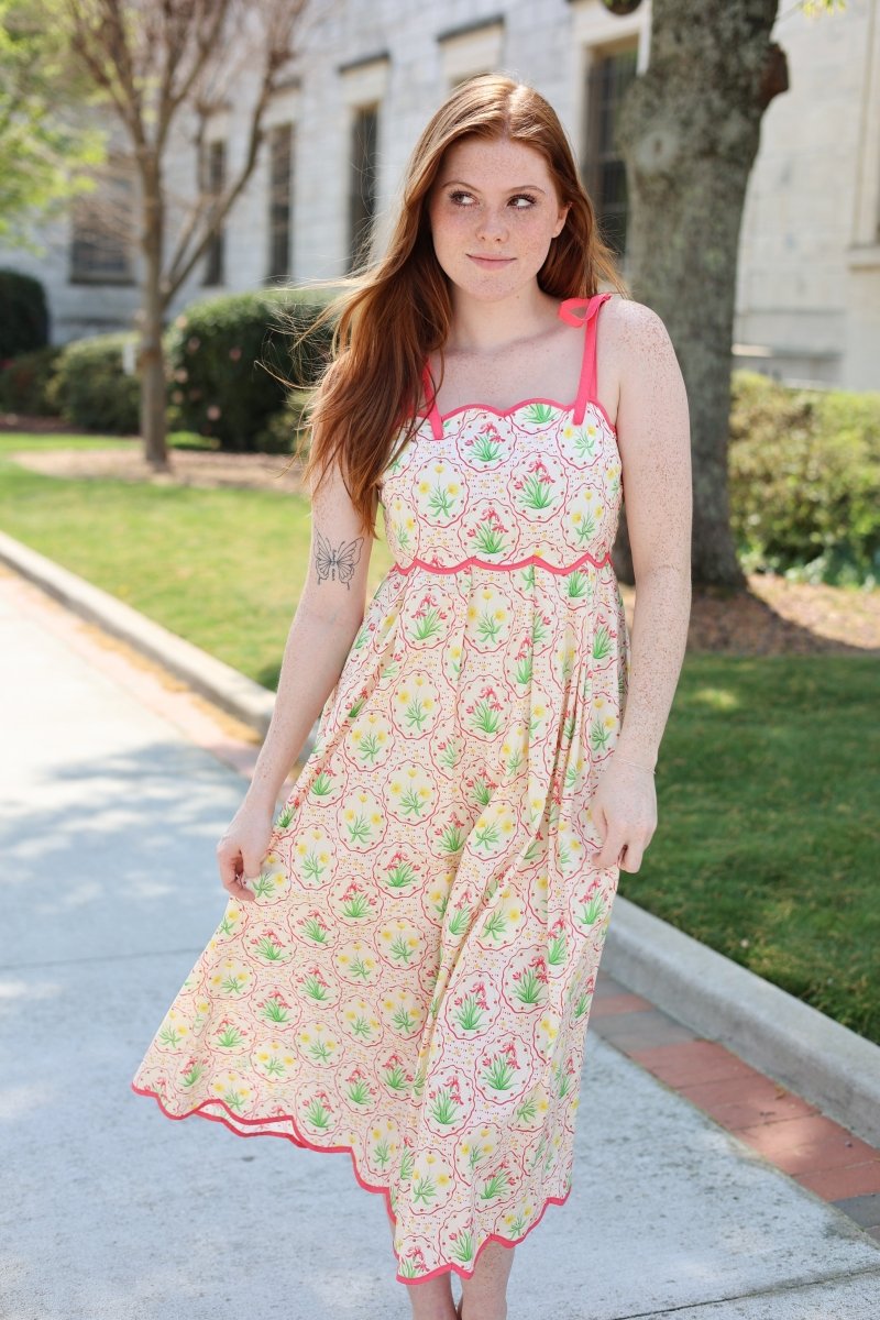 Blushing Petals Midi Dress - Pink/Multi - MerciGrace BoutiqueDresses