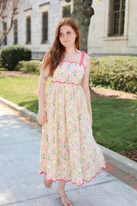 Blushing Petals Midi Dress - Pink/Multi - MerciGrace BoutiqueDresses