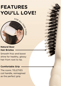 Boar Bristle Hair Brush - Tan - MerciGrace BoutiqueBrush