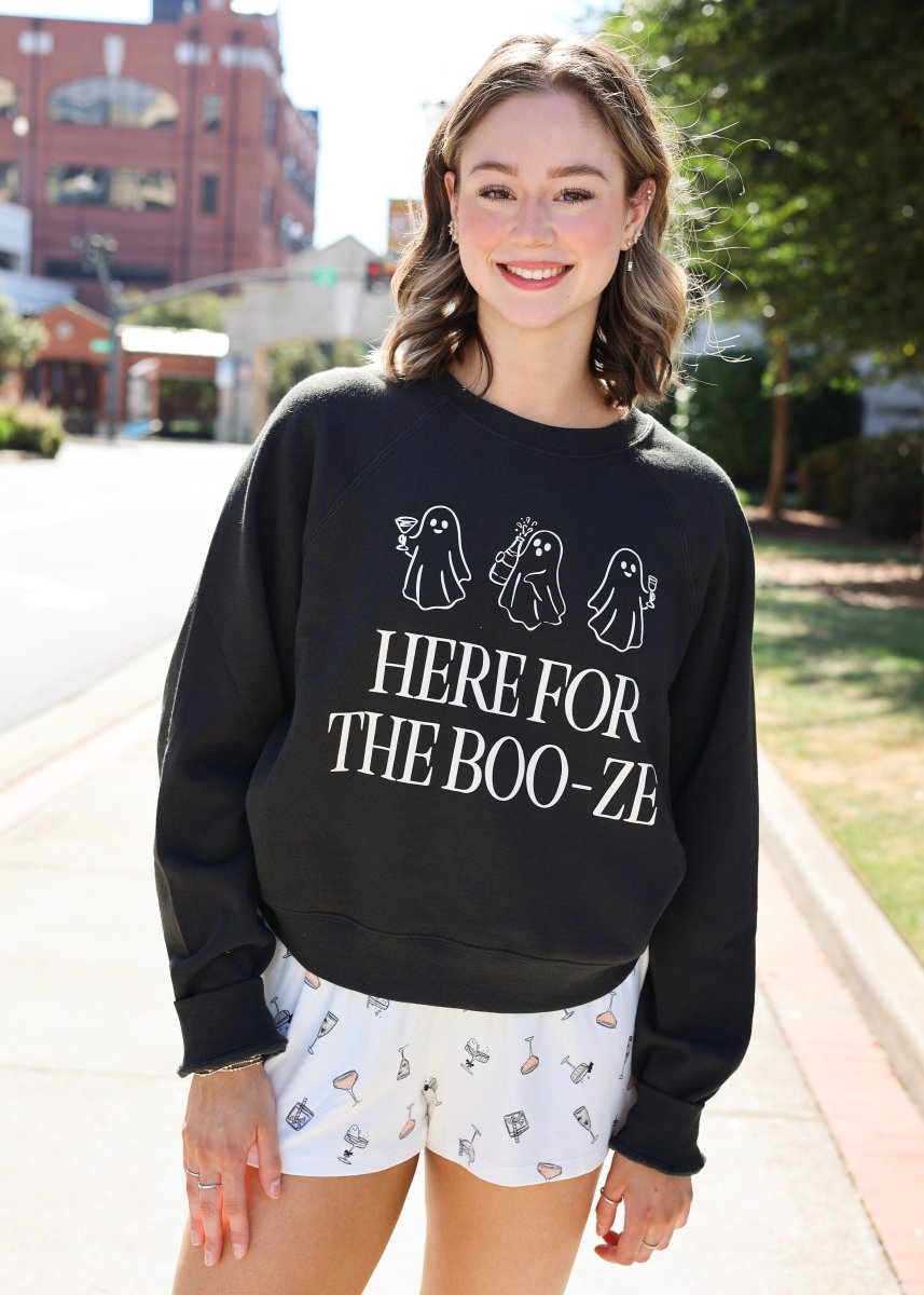 Booze Sweatshirt - Ash Black - MerciGrace BoutiqueSweatshirt