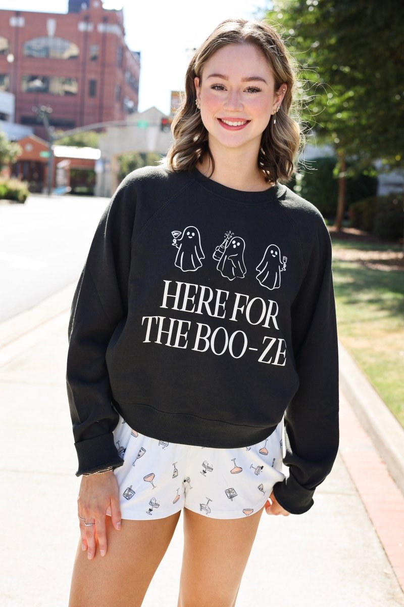 Booze Sweatshirt - Ash Black - MerciGrace BoutiqueSweatshirt