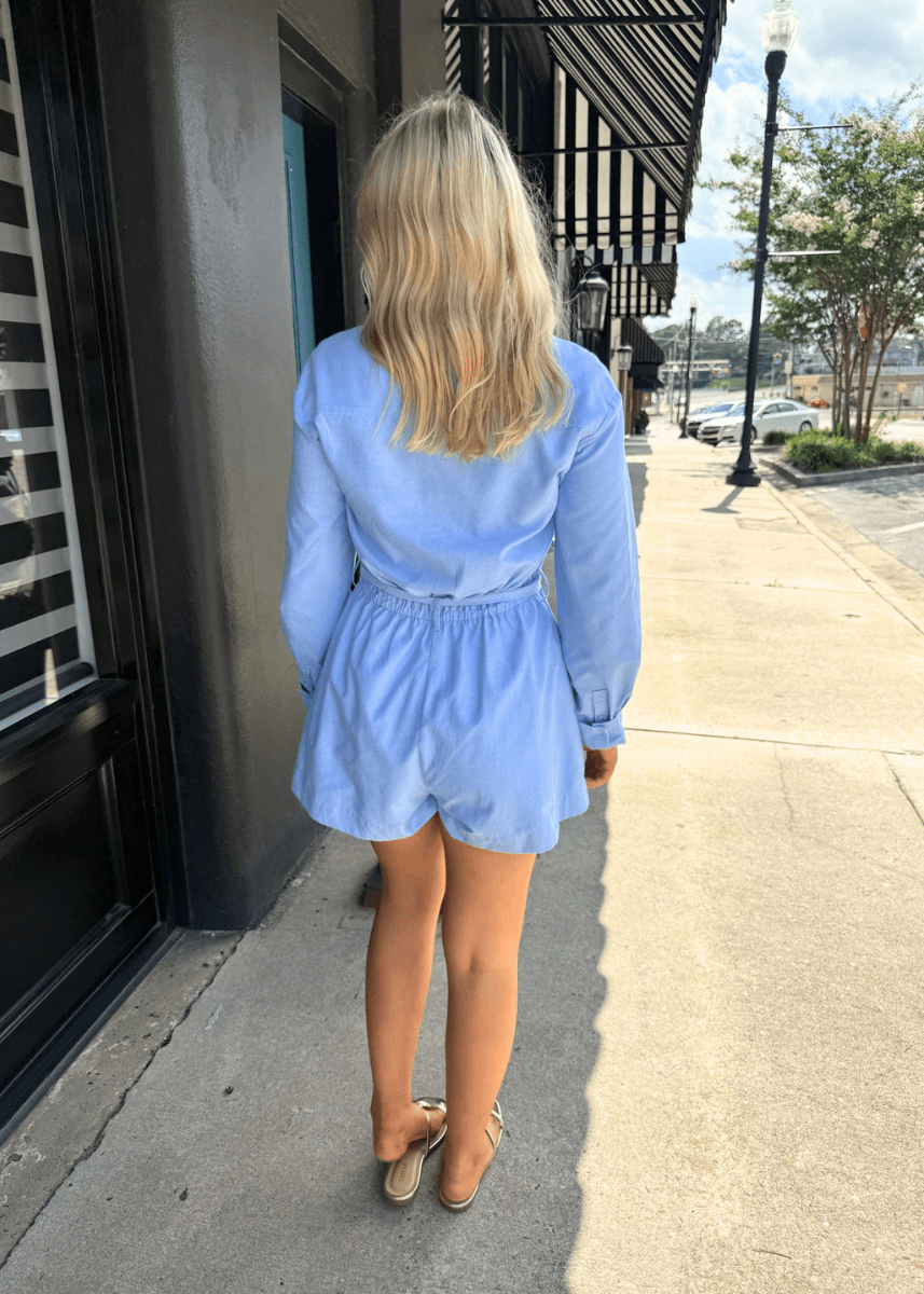 Borrowed & Blue Oxford Romper - MerciGrace BoutiqueRomper