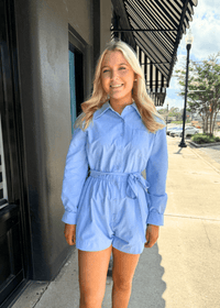 Borrowed & Blue Oxford Romper - MerciGrace BoutiqueRomper