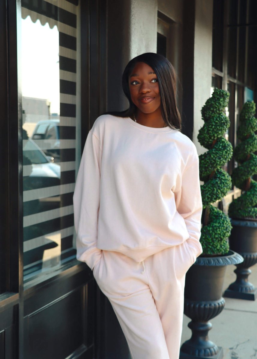 Boyfriend Sweatshirt - Pink Salt - MerciGrace BoutiqueSweatshirt