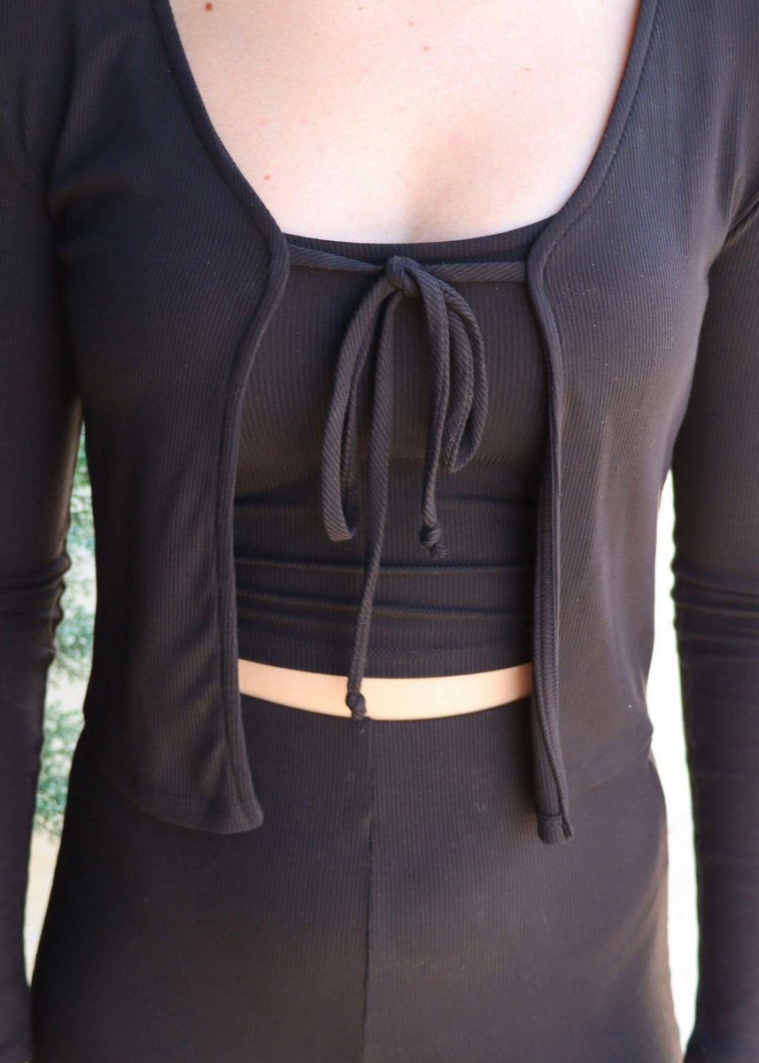 Bring It On Cardigan Top Set - Black - MerciGrace BoutiqueTop