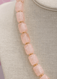 Bubble Heart PDT Beaded Necklace - Pink - MerciGrace BoutiqueNecklace