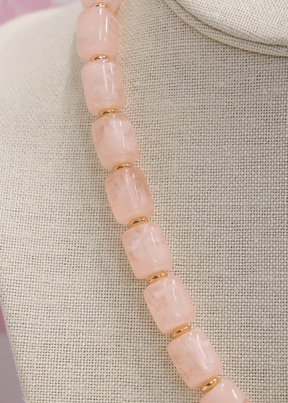 Bubble Heart PDT Beaded Necklace - Pink - MerciGrace BoutiqueNecklace