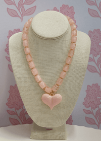 Bubble Heart PDT Beaded Necklace - Pink - MerciGrace BoutiqueNecklace