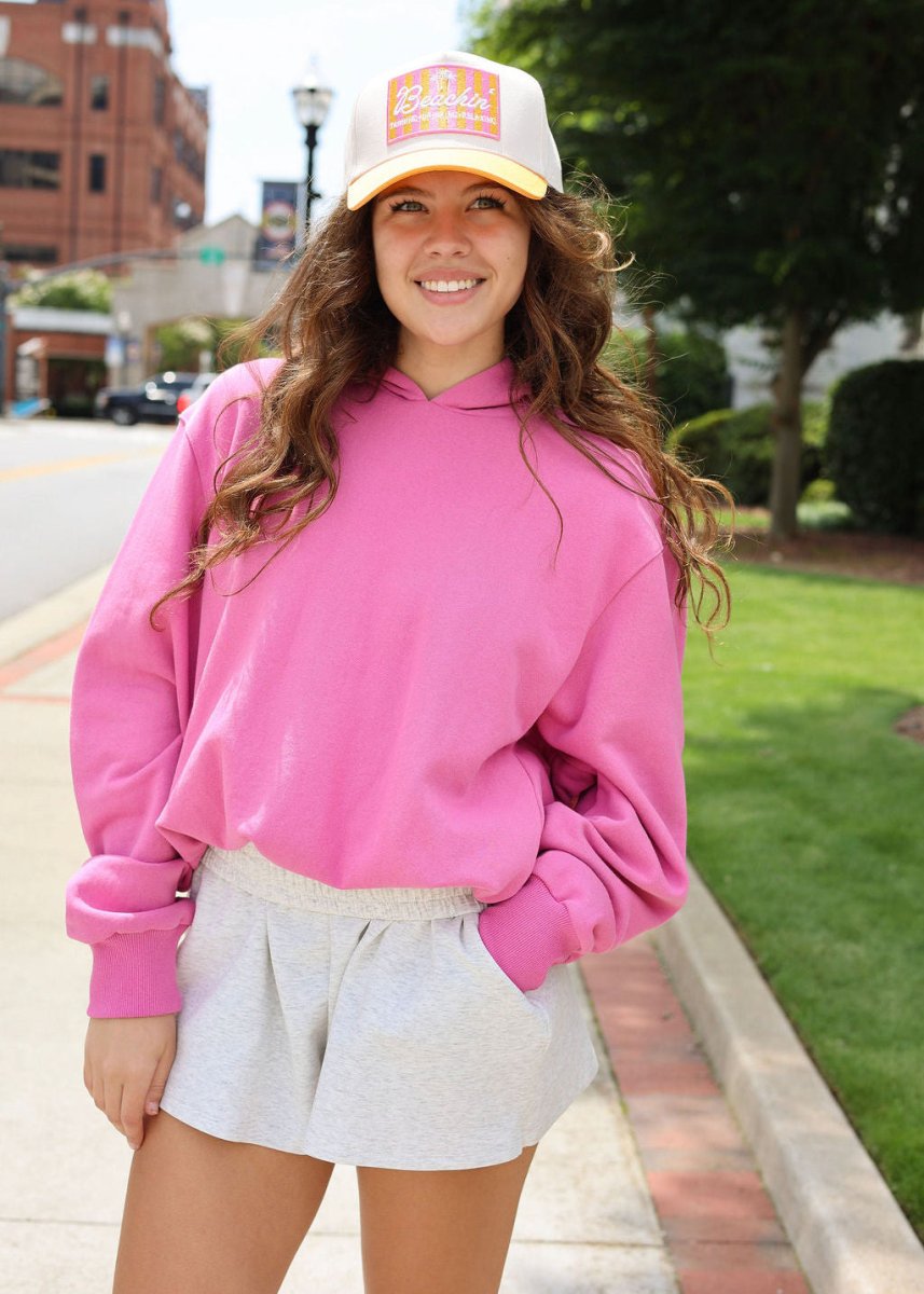 Bubble Hem Hoodie - Bubblegum Pink