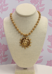 Gold bulldog coin necklace set inspired by Georgia Bulldawgs