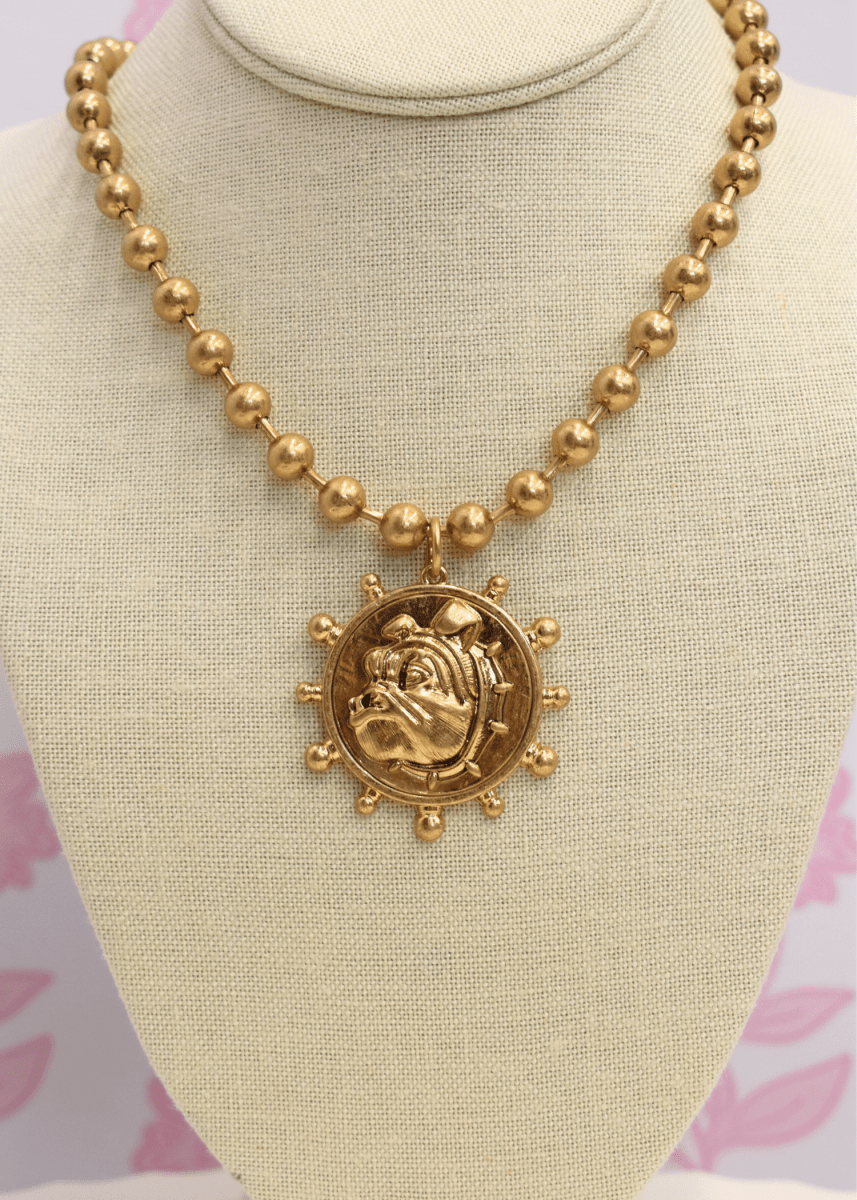 Bulldog Coin Necklace Set - Gold - MerciGrace BoutiqueNecklace