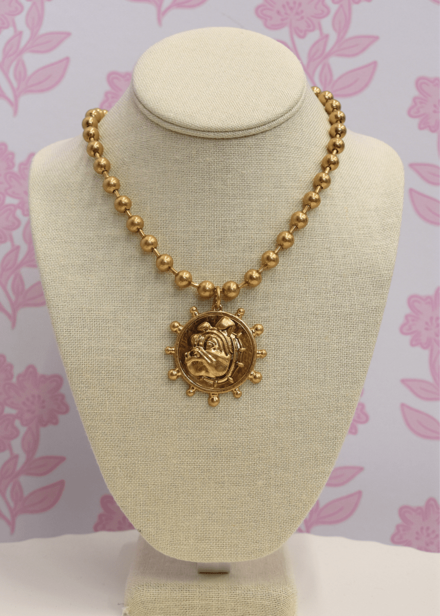 Bulldog Coin Necklace Set - Gold - MerciGrace BoutiqueNecklace