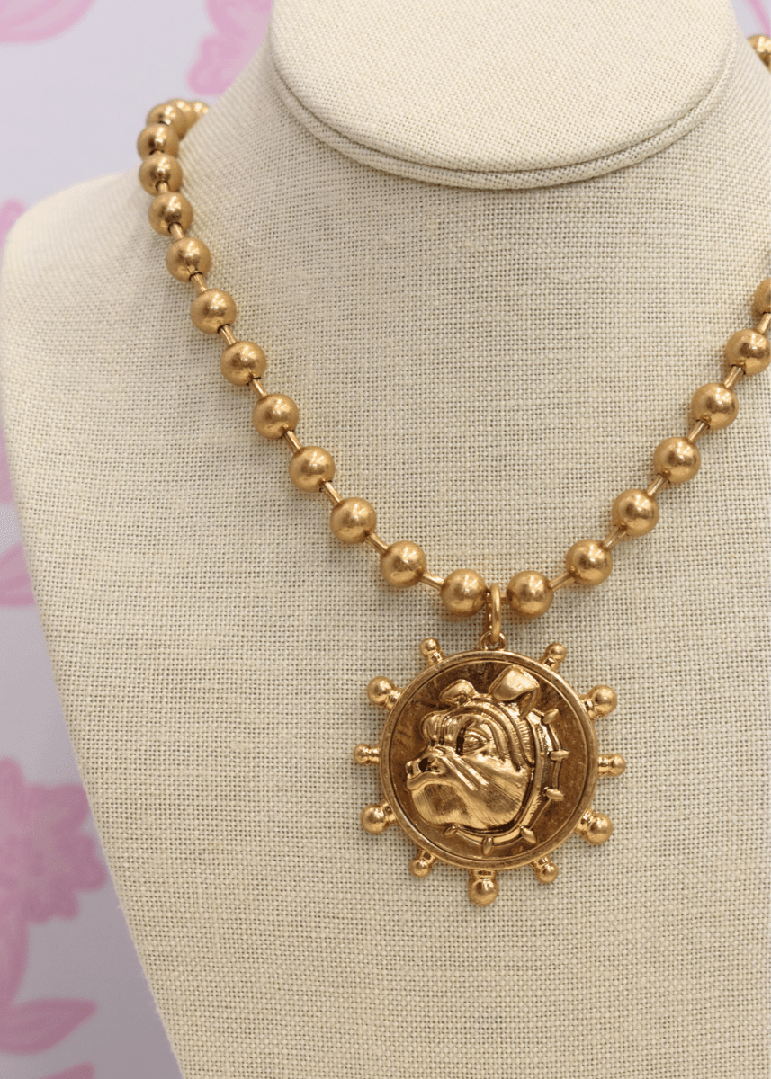 Bulldog Coin Necklace Set - Gold - MerciGrace BoutiqueNecklace