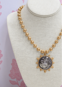 Bulldog Coin Necklace Set - Two - tone - MerciGrace BoutiqueNecklace