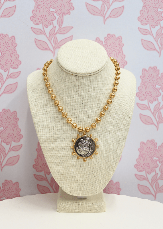 Bulldog Coin Necklace Set - Two - tone - MerciGrace BoutiqueNecklace