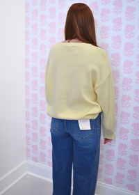 Relaxed fit butter yellow sardines sweater styled casually