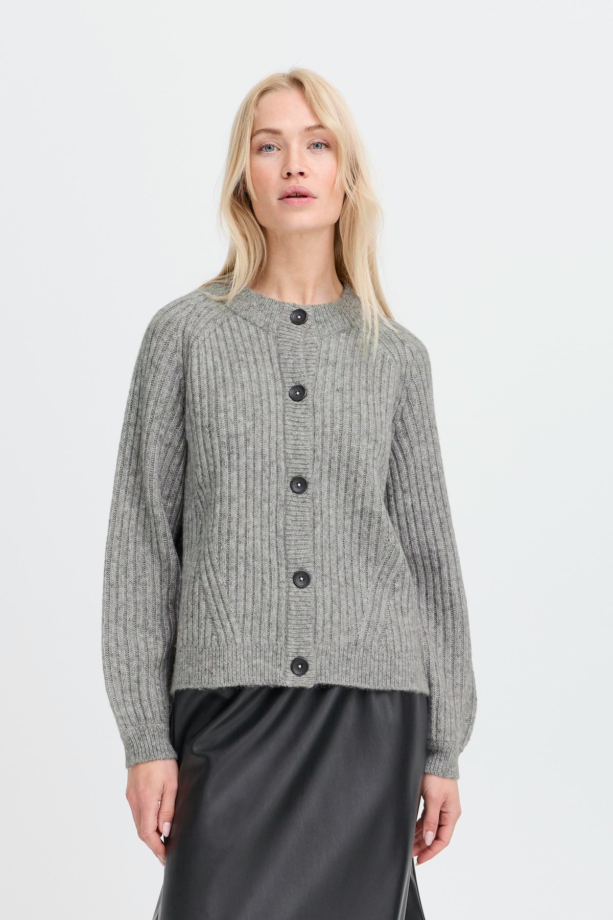 BYNELLO Short Cardigan - Mélange Grey