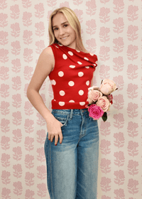 Camille Polka Dot Asymmetrical Sweater - MerciGrace BoutiqueTop