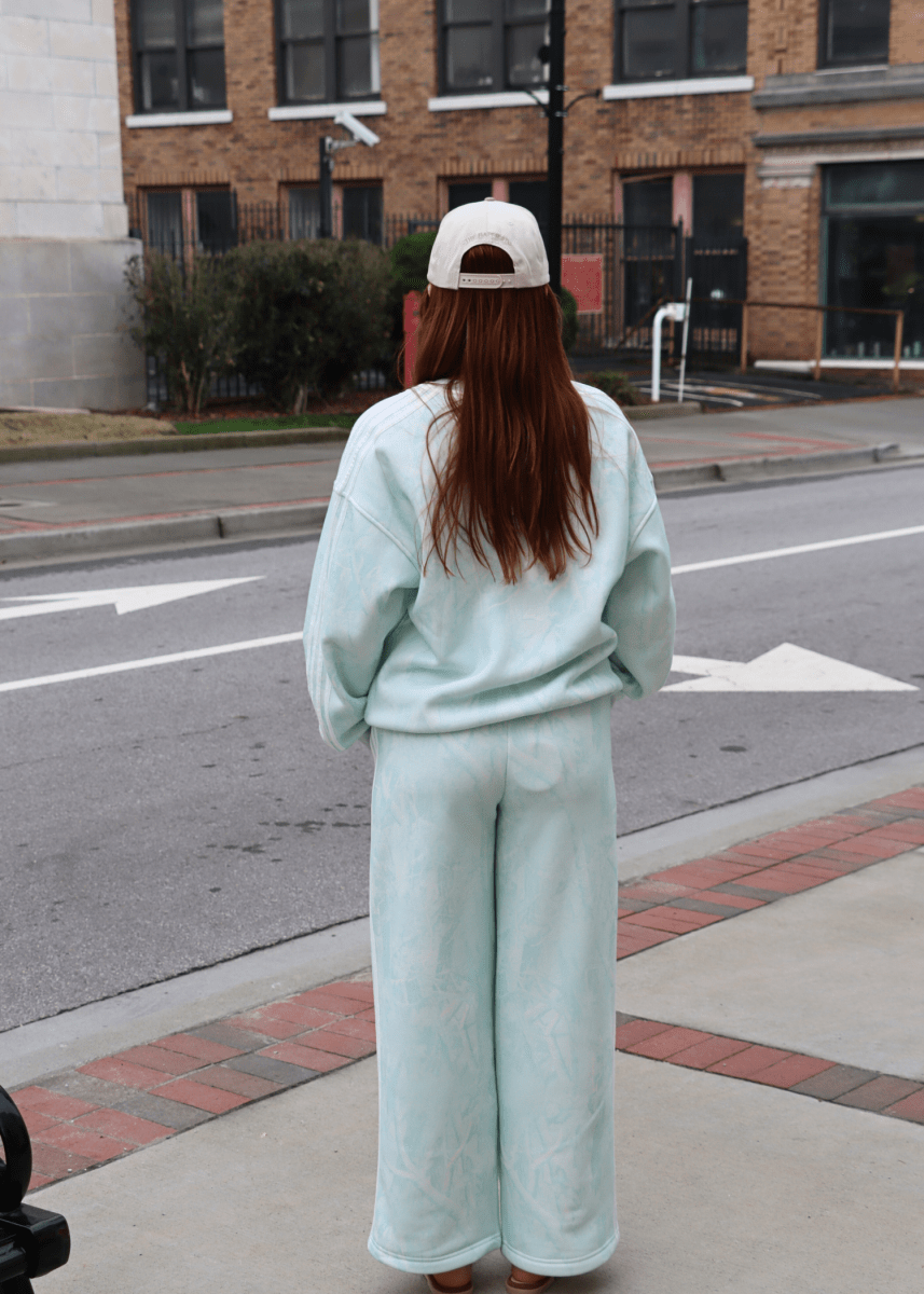 Camo Printed Side Stripe Detail Sweatpants - Mint - MerciGrace BoutiquePants