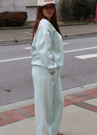 Camo Printed Side Stripe Detail Sweatpants - Mint - MerciGrace BoutiquePants