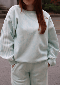 Camo Printed Side Stripe Detail Sweatshirt - Mint - MerciGrace BoutiqueTop