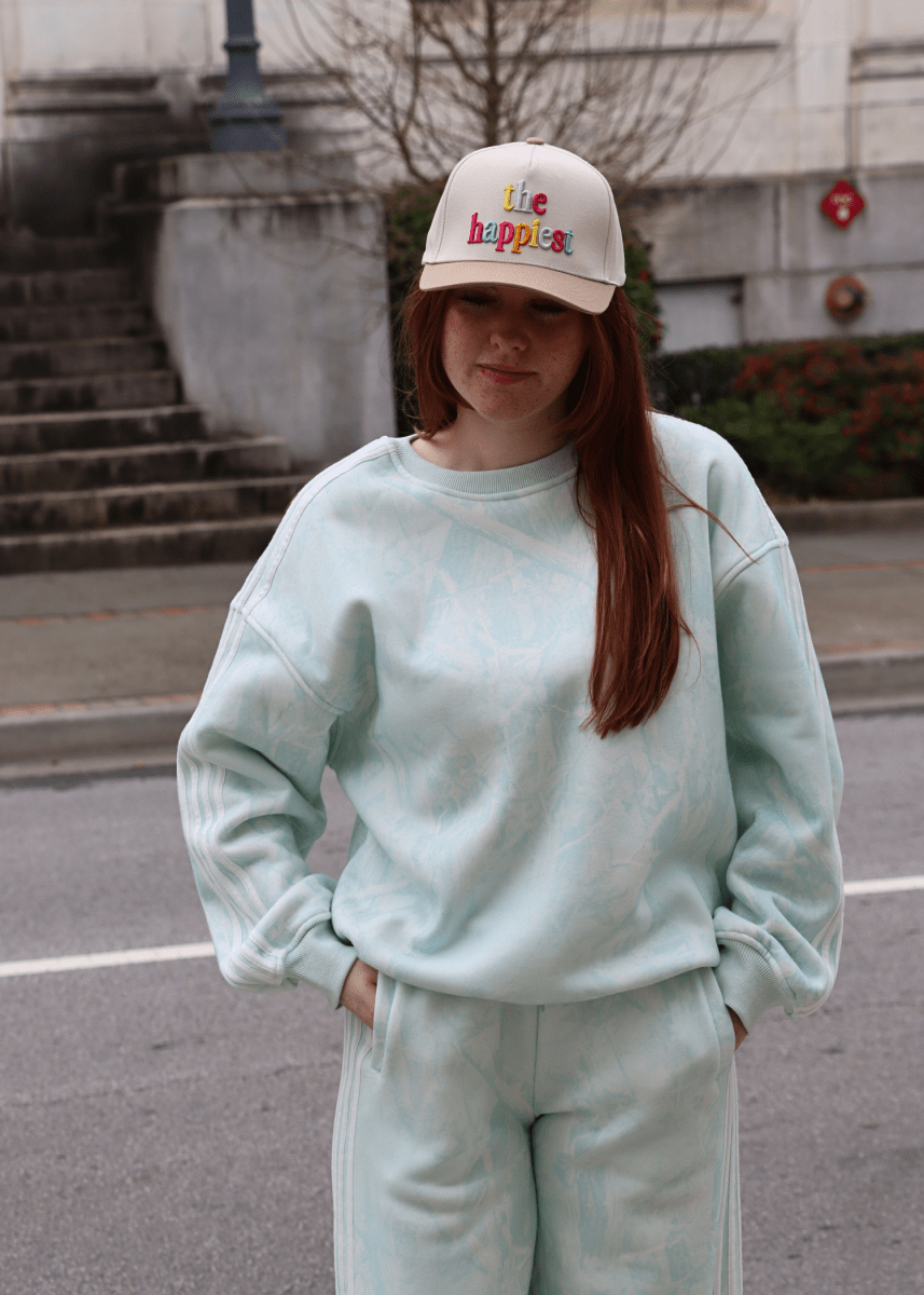 Camo Printed Side Stripe Detail Sweatshirt - Mint - MerciGrace BoutiqueTop