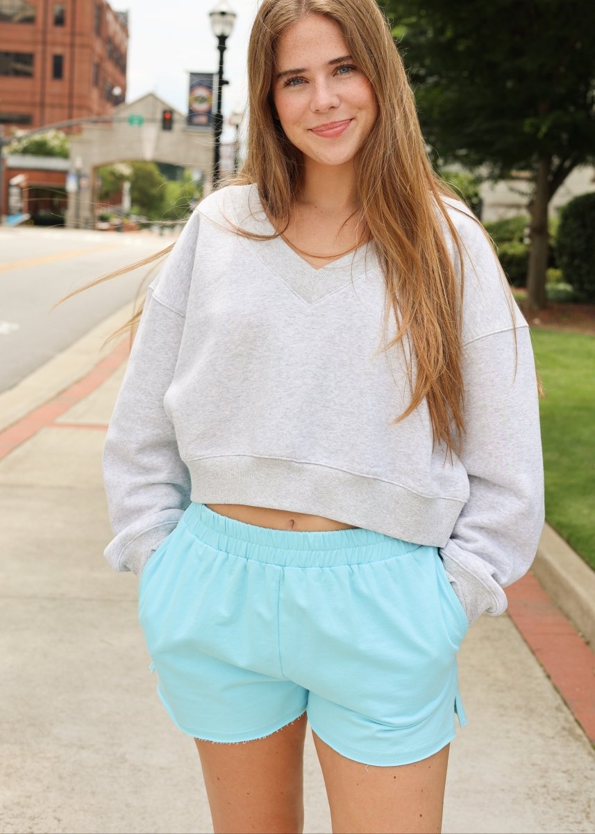 Campus Comfort Light Blue Knit Shorts